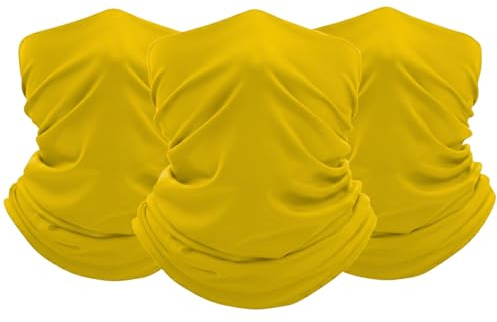 Pack 3 Bragas de Cuello Multifuncional para Hombre y Mujer - Amarillo