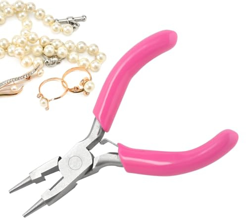 Pinzas para joyas pequeñas - Pinzas para pendientes de nariz redonda, herramientas para joyas para cuentas, cortacables, pinzas para hacer joyas, herramientas manuales para manualidades de bricolaje