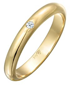 ELLI y ELLI PREMIUM Damen-anillo de bodas clásico 375 oro crotalo (0,03 ct) corte brillante blanco - 0612312614