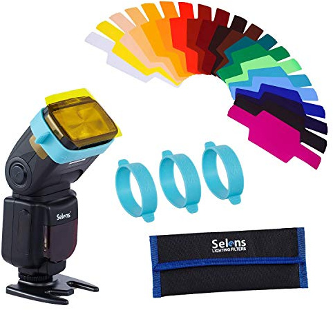 Selens Universal Lighting Filter Kit - 20pcs Color Correction Gels for Camera Flash & Studio Lighting