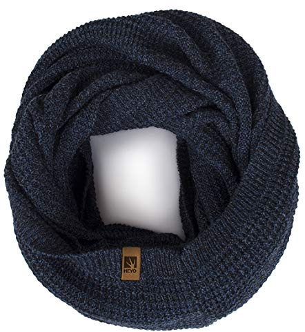 Heyo Sciarpa Rotonda H16025 - Tubolare Invernale Da Uomo, Calda Lavorata A Maglia, Dunkelblau, Universale