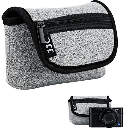 JJC Neopren Kameratasche für Ricoh GR IV III II für Sony RX100 III IV V VA VI VII Z-V1 HX99 HX95 HX90 HX60V für Olympus TG-7 TG-6 TG-5 für Canon G7X Mark III II SX620 SX720 SX740, Grau