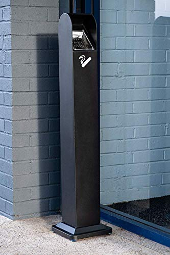 Curvaso HQ PREMIUM METAL STANDING ASHTRAY CIGARETTE RESTAURANT GARDEN PUB CLUB BIN OUTDOOR INDOOR STAINLESS STEEL (10 KG HEAVY DUTY TALL SLIM)