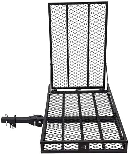 Nightcore Foldable Wheelchair Carrier, Mobility Scooter Loading Ramp for 500 Lbs Capacity, Heavy Duty Strong Hitch Cargo with Ramp,Folded to 3 Different Positions, 49X28X4