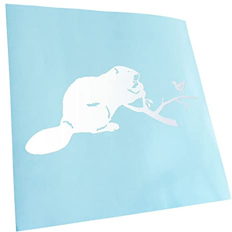 Kiwistar - Autoaufkleber - Biber - Nutria - Biberratte - mattweiss - 50x23cm - Heckscheibe Auto Aufkleber wetterfest für Kfz LKW Mofa Truck - Sticker außen selbstklebend Tuning Zubehör für Fenster