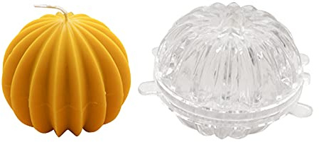 Kerzenform Zum Gießen, 3D Kugelkaktusform Runde Kerzenformen Plastik Kerzen Gießform DIY Aromatherapie Kerzenform Kaktuskerzenform für Herstellung Von Kerzen Aromasteinen Seife (8cm)