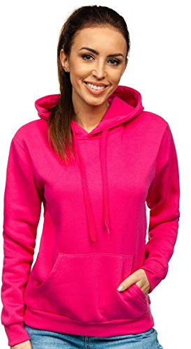 BOLF Mujer Sudadera Cerrada con Capucha Básica Pulóver de Algodón Jersey Blusa Suéter Hoodie Canguro Entrenamiento Fitness Sport Outdoor Estilo Deportivo Mix A1A
