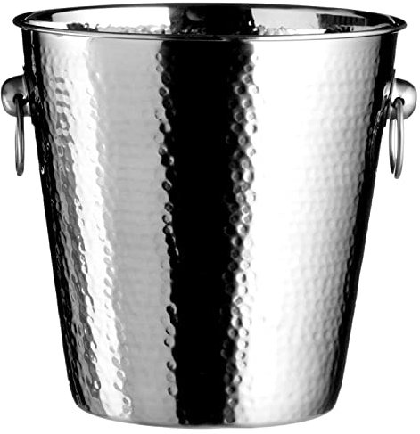 GEEZY Stainless Steel Ice Bucket – Hammered Finish Wine Cooler, Elegant Champagne Holder with Handles, Perfect for Parties & Outdoor Events, Stylish Gift Option for Drink Lovers