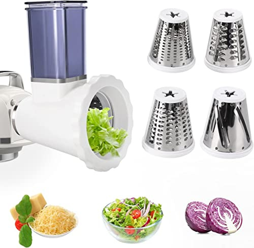 Slicer Shredder Attachments for Zacme Accessories, Cheese Grater, Stainless Steel Vegetable Cutter for Zacme Accessories, All-Purpose Slicer, Vegetable Cutter, Fruit Cutter, Salad Maker Attachment
