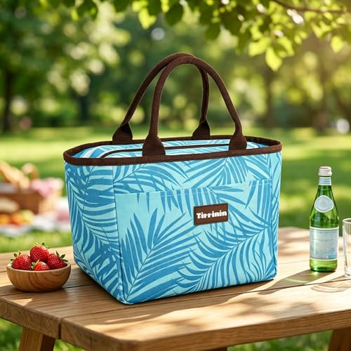 Kato Tirrinia Mittagessen Taschen für Frauen Männer, isoliert Mittagessen Tote Tasche für Mädchen, Lunch-Box für Erwachsene & Kinder, Große Kühlung Mittagessen Tasche für Arbeit/Schule/Picknick - Blue