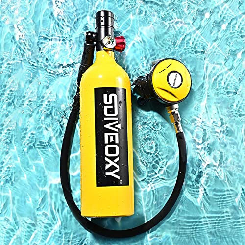 Tauchflasche Langlebige Aluminiumlegierung Tauchsauerstofftank Sauerstoffflasche Lungengasflaschen Tragbarer Zylinder Tragbare Tauchausrüstung Sauerstoffflasche Tauchen Für Sportstudienreisen