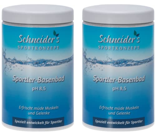 Schneider's Sportler-Basenbad - Badesalz - ideal für Sportler - unterstützt die Entsäuerung und Regeneration (2 x 1400g)