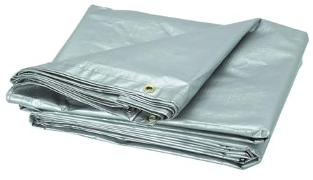 DIAH DO IT AT HOME Heavy Duty Grey Tarpaulin 200 GSM Ground Sheet Multipurpose Waterproof Furniture Caravan Cover Camping Ground Sheet Multipurpose (8M X 10M)