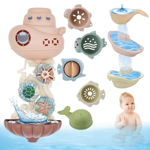 GAROMIA Wasserspielzeug Baby ab 1 Jahr Badewannenspielzeug Badespielzeug Baby Set Badewannen Spielzeug Badespielzeug Kinder Geschenk 1 2 3 Jahre Junge Mädchen