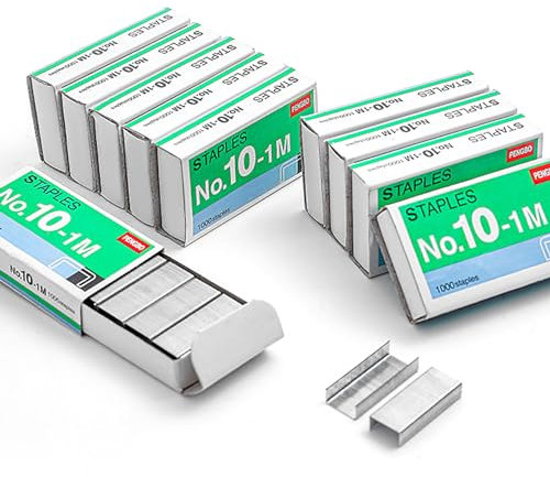 10000 Stück 10# Mini-Heftklammern, 1,0 x 0,5 cm, Edelstahl-Heftklammern für kleine Schreibtisch-Hefter für Büro und Zuhause (10000, 10#)