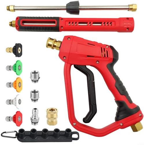 Kit de lance de nettoyeur haute pression 4000 PSI pour voiture - de pulvérisation - Buse de tuyau pour arroser les plantes, nettoyer les voitures, clôtures, toits