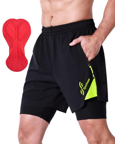 Sportneer Pantalon de cyclisme pour homme - Avec rembourrage 3D - Taille M à 3XL