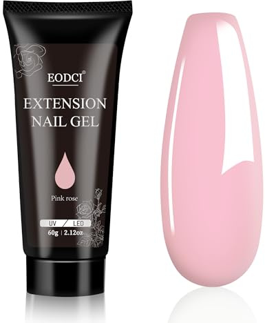 EODCI Poly Nagel Gel, 60g Rosa Art Acrylgel für Nägel Builder Gel Nagelverlängerung Quick Extension Building Acryl Nagelgel für Anfänger Starter Nageldesign