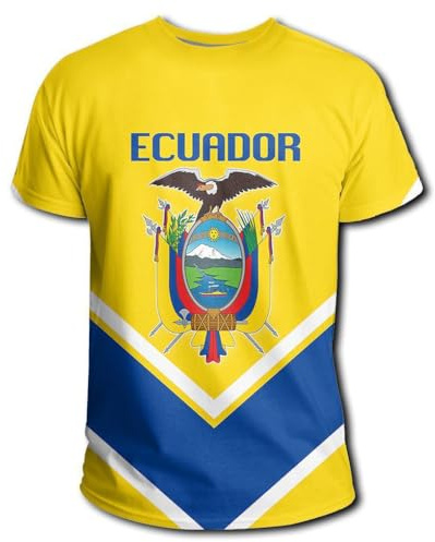 YuanDiann 2024 Football America's Cup T Shirts Ecuador Fans Cheer On Sports Bandiera Nazionale Uomo Donna Stampa Manica Corta Girocollo Casual Quick Dry Maglietta Traspirante
