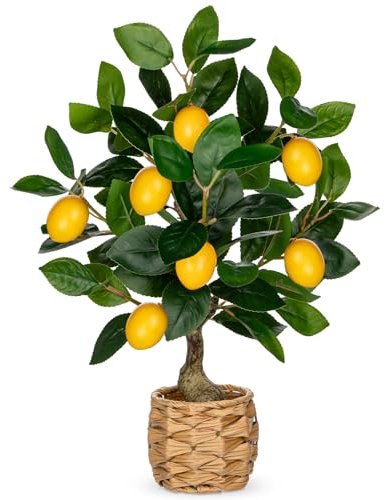 Hollyone 40CM Artificial Orange Plant in Pot, Fake Potted Plant Decorative Faux Plants, Small Faux Orange Tree for Bedroom, Living Room, Bathroom, Desk, Table, Kitchen, Home Decor