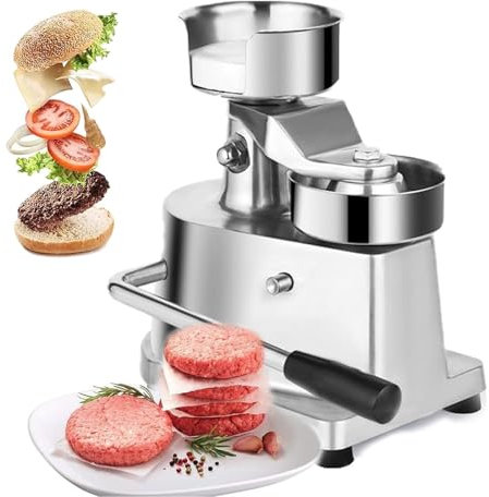 Commercial Burger Patty Maker, Manual Burger Press Machine, 100mm/4inch, 130mm/5inch, 150mm/6inch, Grill Burger Press Tool (5 Inch)(5 Inch)