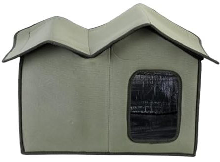 Feral Katzenhaus Groß Isoliert Katzenhaus Wasserdicht Wetterfest Haustierhaus Transparente Tür Katzenhütte Waschbar Katzenhaus für Haustiere Outdoor Katzenhaus Isoliertes Haustierhaus für Katzen
