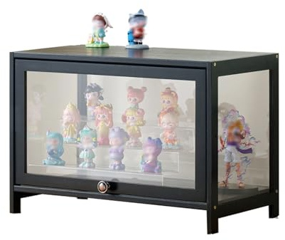 Witriolik Sammlervitrine Vitrinenschrank, Multifunktionale Staubdichte Glasvitrine Wohnzimmer-Vitrine für Miniaturmodelle von Modellbau(60x33x40cm-1 Schicht/Weiß-Auf DREI Seiten transparent)