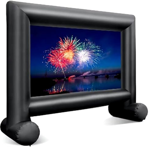 Inflatable Projector Screen, 14Ft Outdoor Mega Projector Screen with Air Blower, 16:9 HD Inflatable Movie Screen for Backyard Party Travel Home Theater