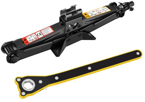 Car Jack Kit Scissor Jack for Car 2 TonTire Jack Repair Tool with Ratchet Wrench Saving Strength Design, Universal Car Emergency Spare Tire Changing Kit for Vehicle Car SUV MPV Auto