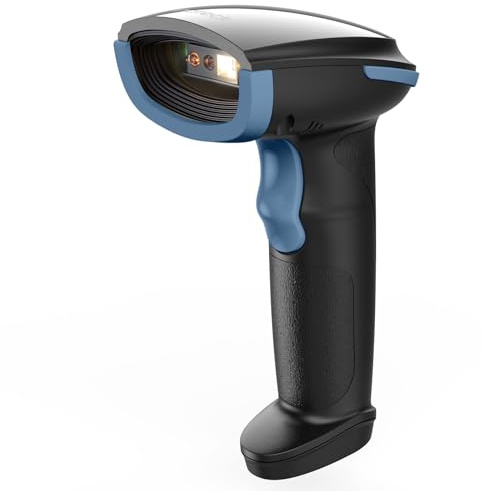 Inateck Barcode Scanner Kabellos, 1D 2D QR Code Scanner, BCST-23 Blau | 3-in-1 mit Bluetooth, 2,4 GHz und USB Kabel, Bildschirm-Scannen Unterstützt, 2600mAh für 3 Monate Standby, mit APP und SDK