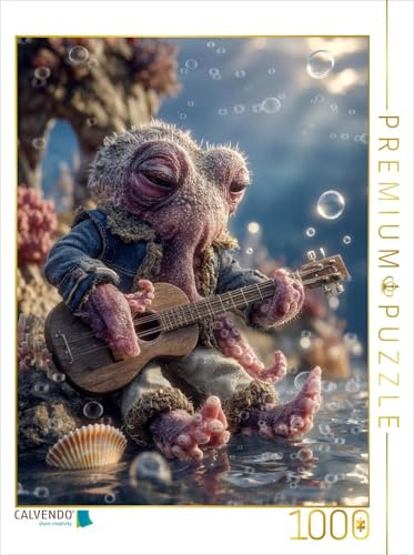 Puzzle · Musizierender Ok us auf Korallenriff | Fantasievolles Kinderpuzzle unter Wasser · Ein verträumter Ok us… · 1000 Teile · Lege-Größe 64 × 48 cm · CALVENDO Puzzle