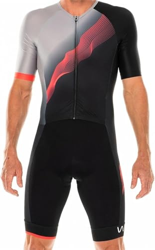 Mono De Manga Corta para Hombre Traje De Carrera De Triatlón Trisuit Traje De Piel Sportswear, Bodysuit 2, XL