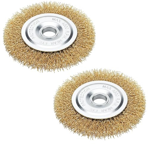 2 Pack patio cleaner wire brush Replacement Compatible with Ryobi RAC814, 115mm wire wheel brush for rust removal, polishing, deburring, Paint removal from the wood surface, More Cleaning Joint Debris