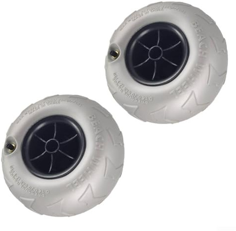 2 ruedas de globo de playa de PVC para kayak, carros de canoa, 8.1 x 4.5 pulgadas con agujero de 8.5 mm, accesorios de repuesto para carrito de camping en césped