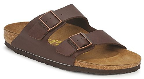 BIRKENSTOCK Classic Arizona Birko-Flor, Unisex-Erwachsene Pantoletten, Braun (Dunkelbraun), 39 EU