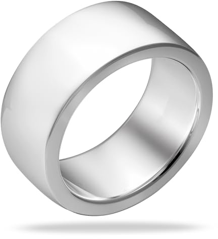 Vinani Ring aus 925 Sterling Silber - Breiter Damenring massiv schlicht glänzend für Frauen, nickelfrei & antiallergisch, Designed in Deutschland, REG