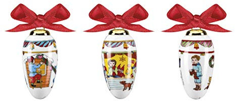 Hutschenreuther - 3 x Mini-Zapfen 2014 - 3 Motive Porzellan Minizapfen - NEU - OVP - Porzellanzapfen - Weihnachtszapfen