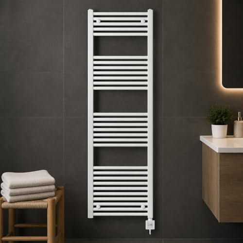 anapont elektrischer Badheizkörper 1775h x 600b, Zeitschaltuhr | Timer-Funktion, Handtuchheizkörper gerade, Made in Germany