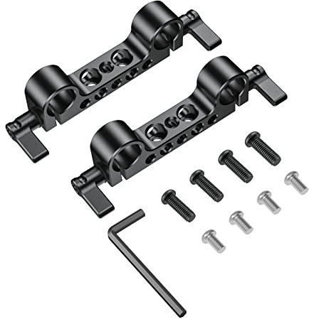 SMALLRIG 15mm Rods Clamp with 1/4''-20 Threads for Shoulder Rig Support System(2 Pack) - 2061