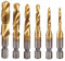 Hilitand 6pcs HSS Tap Drill Bit Set, 2 in 1 Combination Drills and Taps Set, M3 M4 M5 M6 M8 M10 Titanium Coated HSS Metric Hex Shank Screw Taps Tool Set