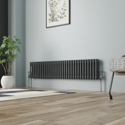 NRG - Radiatore tradizionale per bagno, in ghisa, 300 mm, colore: Antracite