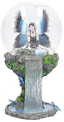 Nemesis Now Immortal Flight Anne Stokes Fairy Snow Globe 10cm, Resin, Grey|white