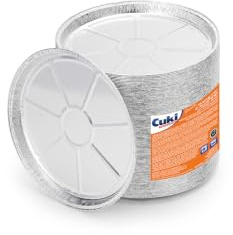Cuki Professional Vaschette in Alluminio Tonde, per Crostata e Pizza, ∅ 25 x h1.5 cm, 1 Confezione da 100 Pezzi