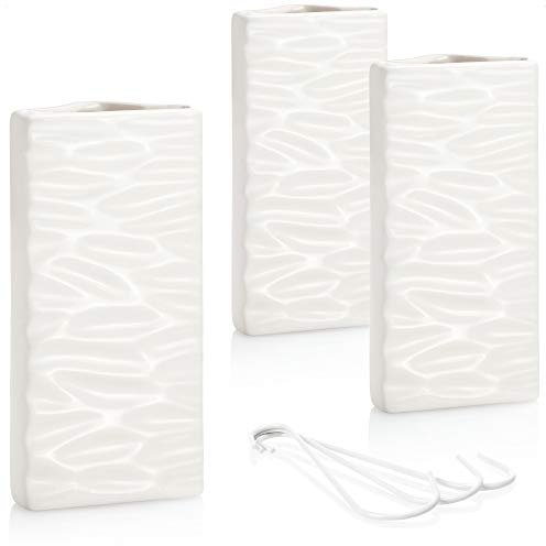 COM-FOUR® 3x riscaldamento umidificatore d'aria - umidificatore d'aria del radiatore con motivo a onde - evaporatore dell'acqua di riscaldamento in ceramica dal design moderno (bianco - onde)