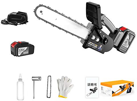 Motosierra portátil inalámbrica, motosierra eléctrica recargable batería 10 pulgadas,sierra cadena portátil mano,herramientas eléctricas para cortar madera ramas árboles,sierra eléctrica poda manual