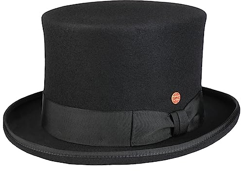 Mayser Mirlino Zylinder Filzhut Handmade Made in EU Herren Damen Sommer Winter schwarz 58 cm