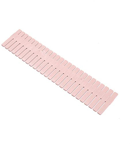 ENJY Schubladentrenner 8-teiliges verstellbares Kunststoff-Schubladenteiler-Speicherrandholz-Trennwand Space-Speichern-Tool (Color : Pink)
