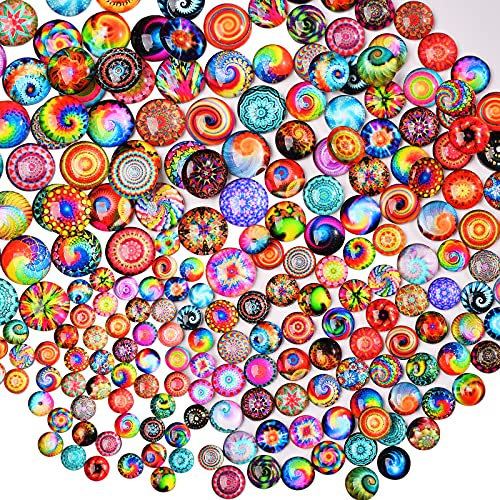 BEEFLYING Muggelsteine Glassteine Bunt Deko, 280 StüCk Gemischten | 12 mm Gemischte Glasnuggets Glücksstein, für DIY Handwerkliche Herstellung Schmuckherstellung Heimdekoration
