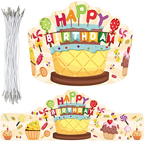 Fancy Land Birthday Crowns for Kids Sweet Cupcake Crowns Classroom Family Birthday School VBS Party Supplies Pack of 30 Preschool Classroom Must Haves
