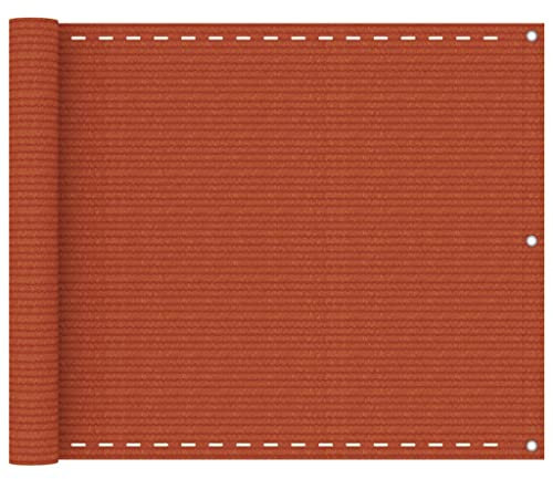 vidaXL Toldo para Balcón Parasol Pantalla de Privacidad Malla Ocultación Patio Jardín Terraza Exterior Protección Viento HDPE Naranja 75x400 cm